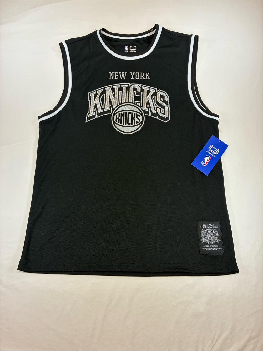 NBA New York Knicks Black White Sleeveless Jersey